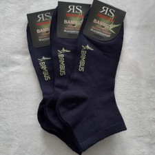 3 Paia Di Calze Corte In Bambù Per Donne Con Bordo Morbido Blu Scuro 35 A 42