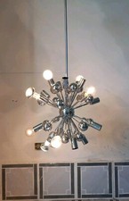 Lampdario Sputnik Cromo Anni 60/70  Goffredo Reggiani Italia N 20 Luci