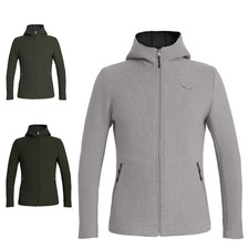 NUOVA felpa con cappuccio uomo S/M/L Salewa Sarner full zip lana Made in Italy grigio/verde/nero