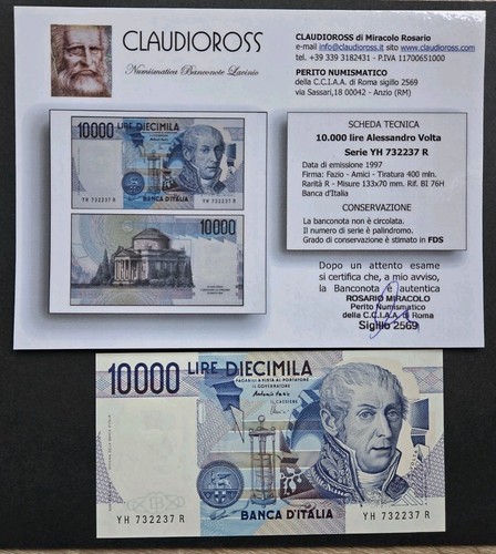 10000 lire alessandro volta - ,