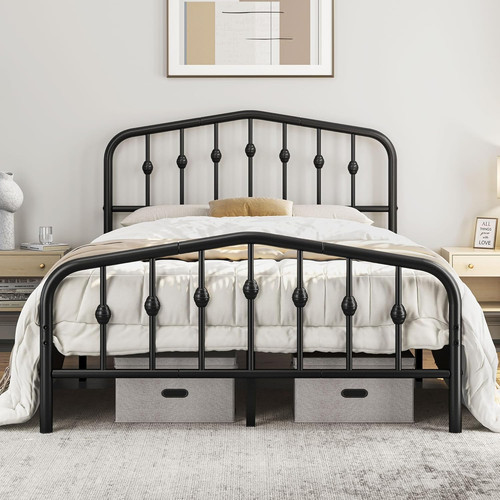 4ft6 double bed - bed, slatted