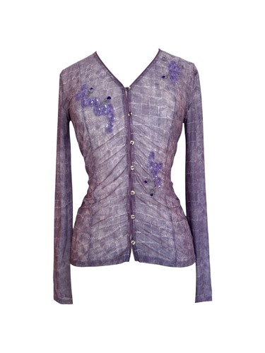 Blumarine top rete viola - top,