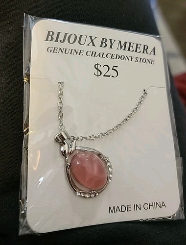Collana pietra calcedonio - collana, rosa