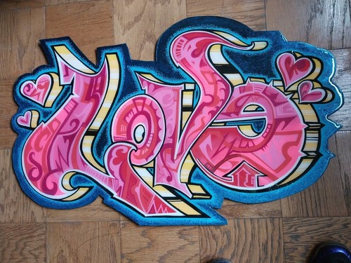 Quadro graffiti love su - quadro, "love"