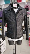 GIUBBOTTO CONBIPEL Pelle Donna Woman Nero  VINTAGE tg 46  MON1421LZ