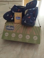CHICCO SCARPE BIMBO, PANTOFOLE ASILO, BLU CON DINOSAURI,  MISURA 22