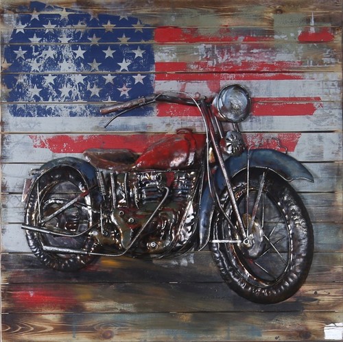 Harley davidson con bandiera - harley,