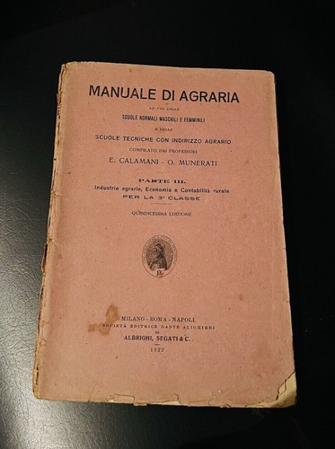 Manuale agraria anni 20 - agraria,