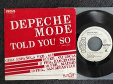 DEPECHE MODE TOLD YOU SO 7" VINYL RCA SPAIN PROMO ESP 611 RARE 1984