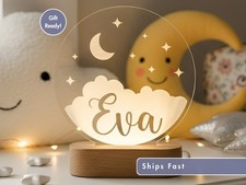 Safari Jungle Custom Name Light, Personalized Kids Bedroom LED Lamp