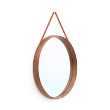 Round Mirror, Teak Frame