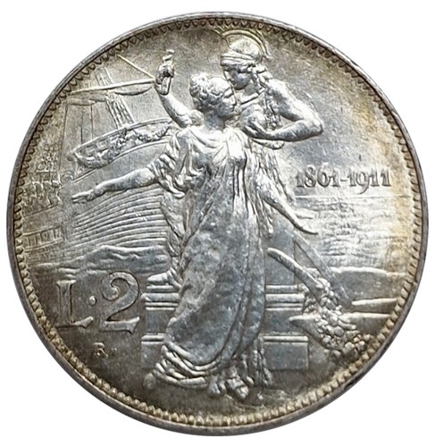 Regno italia 2 lire - d'italia,