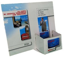 Scheda Telefonica CALL IT Omnia TELECOM Italia espositore da banco per depliant