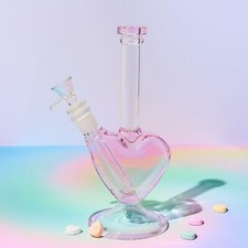 Bong in vetro a forma di cuore