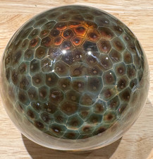 Fermacarte in vetro artistico firmato Kenny Walton occhio di drago o piuma tirata *RARO*