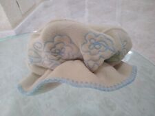 Cappellino cappello pile caldo beige celeste bambina bimba h cm 54 inverno 