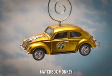 Ornamento natalizio personalizzato Volkswagen Maggiolino oro classico VW Slug Bug Herbie