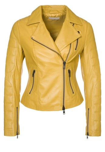 Giacca pelle gialla da - giacca,