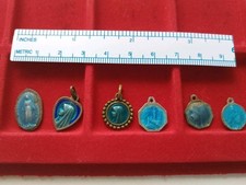 Lotto Medagliette Religiose Vintage Azzurrine 6 pz