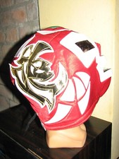 MASCHERA ROSSA RED green embroidery   MASK  FOR adult  WRESTLING FIGURE
