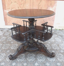 Raro Tavolino Inglese girevole, lavorato, epoca '800