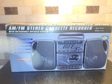 1998 Lenoxx Sound registratore a cassette stereo portatile AM/FM CT-737 Boombox nuovo