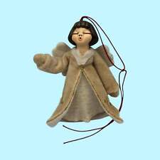 Bambolina Thun Da Appendere Angioletto Veste Beige Tessuto Raro