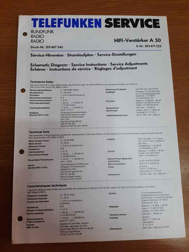 Telefunken service manual - telefunken,