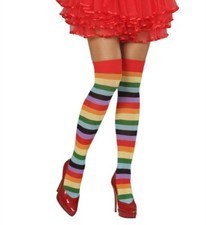 Calze parigine a righe arcobaleno multicolor rainbow donna