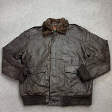 Giacca volante pelle adulto x grande marrone aviatore bomber volo militare uomo*