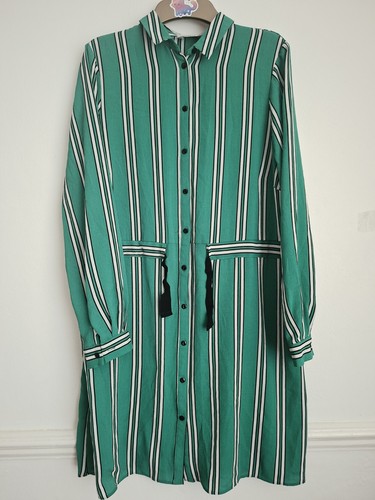 Abito camicia righe verde - abito,
