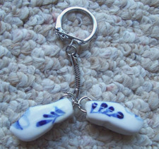 Zoccoli per scarpe Delft souvenir portachiavi mulino a vento bianco blu