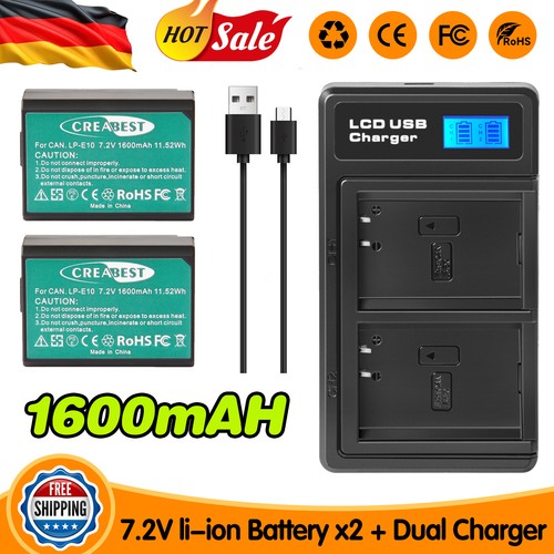 Batteria e10 per canon - 2x, lp-e10