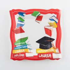 10 PIATTI QUADRATI LAUREA CM 19