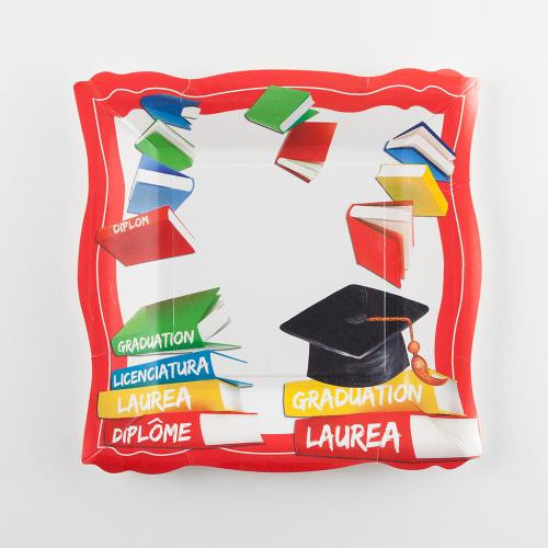 Piatti quadrati laurea cm - laurea,