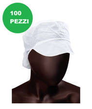 CUFFIA TNT MONOUSO CON VISIERA E REGGI CAPELLI - Pezzi 100