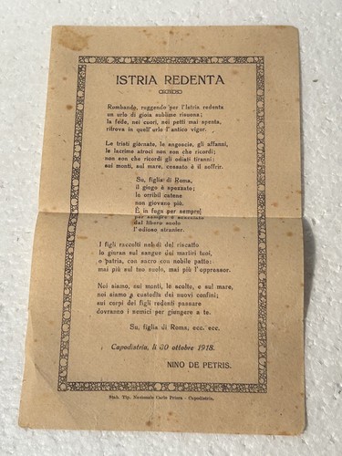 Istria redenta nino - redenta,