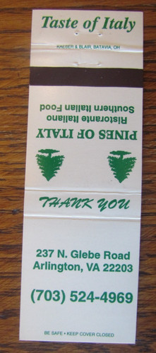 Arlington virginia matchbook - arlington,,