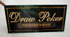 Vintage Casino Draw Video Poker Slot Machine Vetro Progressivo 20,5x9,5 pollici Uomo Cave