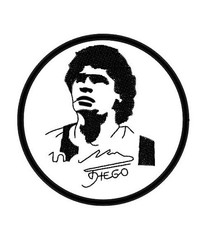 patch toppa ricamata DIEGO ARMANDO MARADONA DIAM. MM8COMMEMORATIVA.