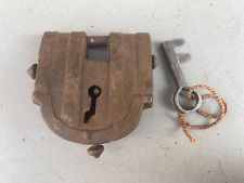 1850's Antik Handgeschmiedet Eisen Tür / Koffer Schloss Mit Schlüssel Schwere