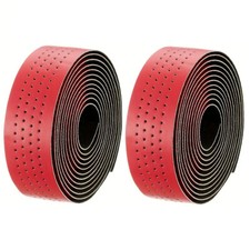 NASTRO MANUBRIO FORATO BICICLETTA CORSA SIMIL PELLE BICI VINTAGE RETRO - ROSSO