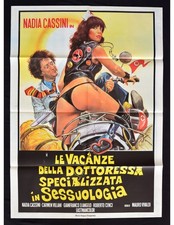 manifesto LE VACANZE DELLA DOTTORESSA nadia cassini moto carmen villani A416