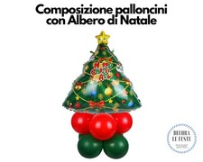 CENTROTAVOLA NATALE PALLONCINI ALBERO DI NATALE ,palloncini decorazioni natale