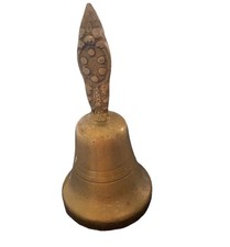 Antica Campana In Ottone Vintage Da collezione con Impugnatura decorata