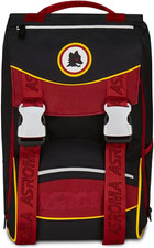 as Roma Zaino Doppio Scomparto Estensibile Calcio, Nero, Maxi Capienza, Schienal