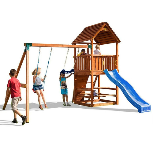 Parco giochi con altalena - , e
