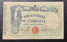 50 lire 24/08/1914 Barbetti Grande L con Matrice Laterale Testina Decreto *qBB*