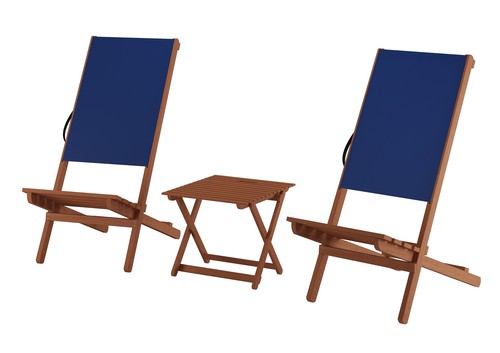 Set sedia spiaggia blu - set,