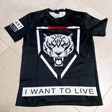T-Shirt I WANT TO LIVE Tiger Bodybuilding Fitness Palestra Taglia M Slim Fit Gym